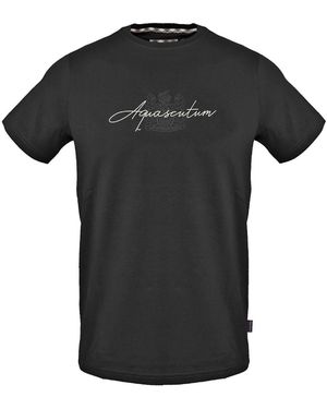 Aquascutum Crew Neck Short Sleeve Regular Fit T-Shirt - Black