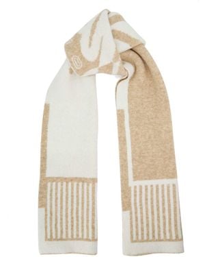 Dune Loud Knitted Slogan Scarf - Natural