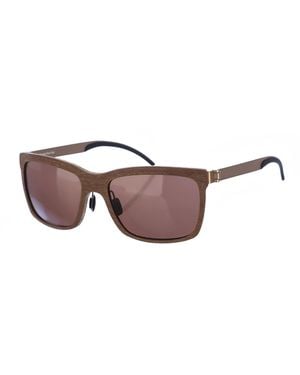 Mercedes-benz M3019 Rectangular Shaped Acetate Sunglasses - Brown