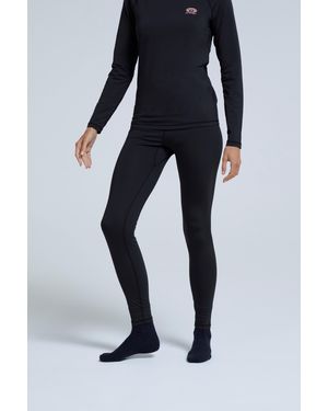 Mountain Warehouse 'Piste' Base Layer Leggings Stretchy Breathable Cosy Bottoms - Black
