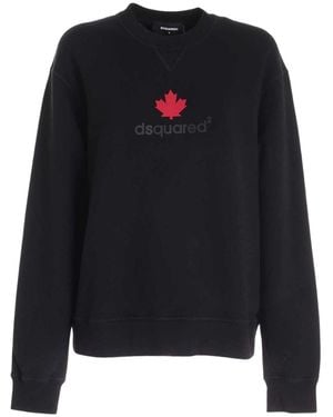 DSquared² Maple Leaf Logo Jumper Cotton - Blue