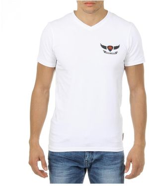 Andrew Charles by Andy Hilfiger T-Shirt Short Sleeves V-Neck Kenan - White