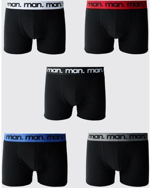 BoohooMAN 5 Pack With Multi Waistband Boxers - Black