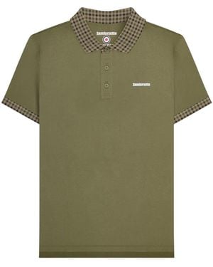 Lambretta Ss25 Gingham Polo Shirt Cotton - Green