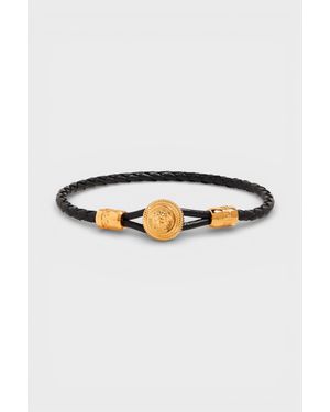 Versace Medusa Biggie Braided Bracelet - Black