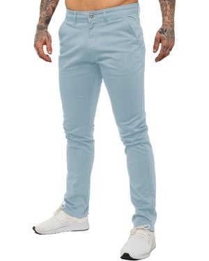 Enzo Slim Fit Stretch Chinos - Blue