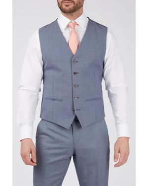 Scott Sharkskin Waistcoat - Blue