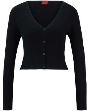 HUGO Dames Sanderin Vest In Zwart - Blauw