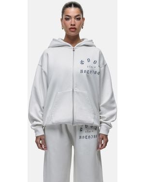 Good For Nothing Spray Effect Relaxed Zip Through Hoodie - Grey