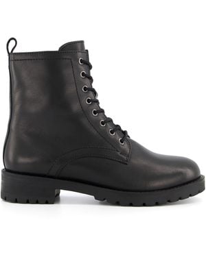 Dune Prestin Lace-Up Leather Boots - Black