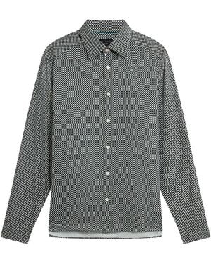 Ted Baker Jozef Mini Geo Print Khaki Shirt - Grey