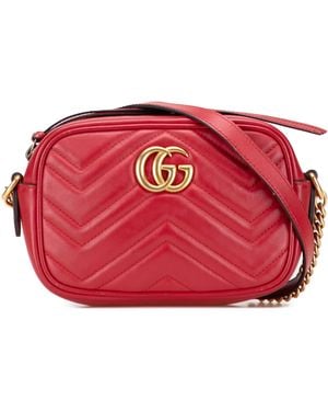 Gucci Gg Marmont Camera Bag Leather - Red