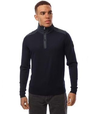 Belstaff Men's Kilmington 1/4 Zip Sweater In Navy - Blauw
