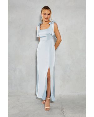 Oasis Satin Tie Shoulder Midi Bridesmaids Dress - White