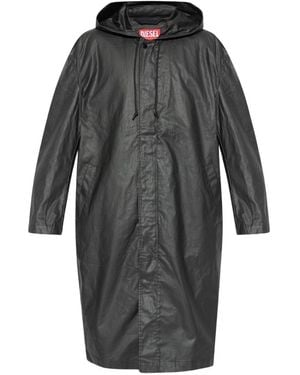 DIESEL Long Rain Coat Cotton - Grey