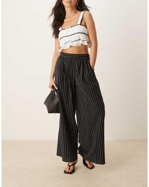 Nobody's Child Jerrow Wide Leg Linen Trousers - Natural