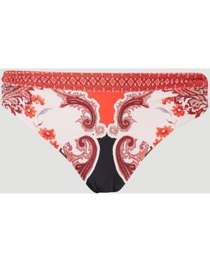 Karen Millen Scarf Mirrored Print Bikini Bottoms - Pink