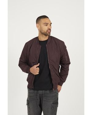 Brave Soul Bomber Jacket With Sleeve Pocket Detail - Black