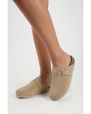 Boohoo Basic Closed Toe Clogs - Natural