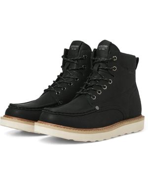 Jack & Jones Archway Moc Polyurethane Anthracite Ankle Boots - Black