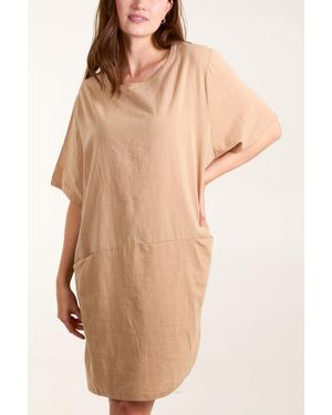 Blue Vanilla Oversized Pocket Tunic - Natural