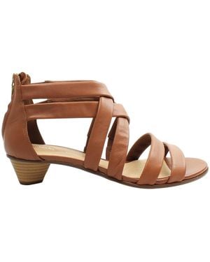 Clarks Mena Silk Sandal Heels - Brown