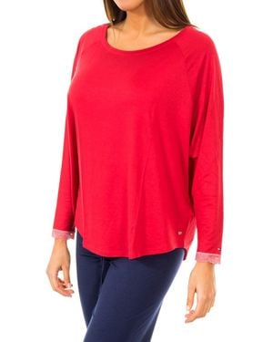 Tommy Hilfiger Long-Sleeved Round Neck T-Shirt 1487903370 - Red