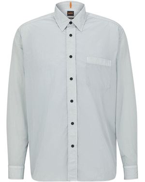 BOSS Collared Neck Point Collar Long Sleeve Shirt - Blue