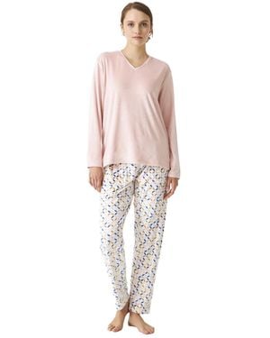 J And J Brothers Long Sleeve Pyjamas Jjbdp0201 - Pink