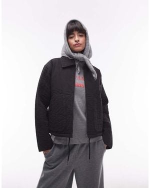 TOPSHOP Liner Jacket With Quilting - Blue