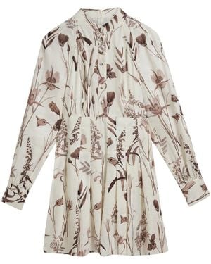 Ted Baker Wmd Elodiza Linen Silk Pleated Mini Dress - White