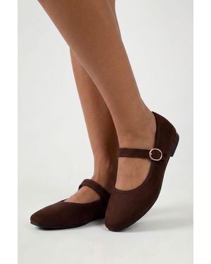 Boohoo Faux Suede Ballet Flats - Brown