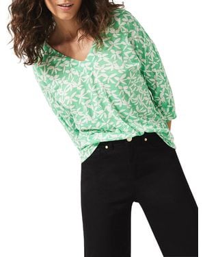 Phase Eight Rylee Daisy Print Top - Green