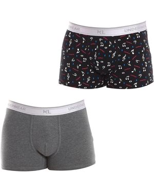 Kisses&Love Pack-2 Breathable Fabric Boxers With Anatomical Front Kl2016 - Black