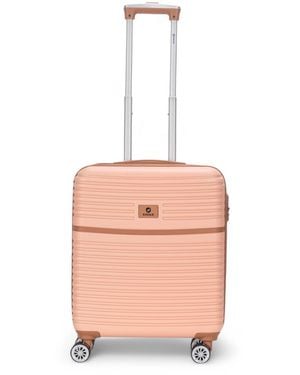 Infinity Leather Strong Abs Hardshell Cabin Suitcase 56 X 45 X 25 Cm Luggage Suitable For British Airways - Pink