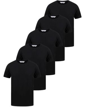 Tokyo Laundry Cotton 5-Pack Short Sleeve T-Shirts - Black