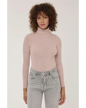 Hiccup Slim Fit Turtleneck Jumper - Pink