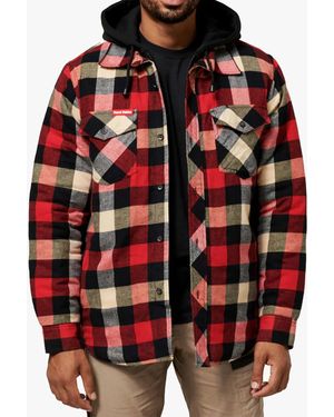 Hard Yakka Quilted Flannel Shirt Jacket Cotton - Red