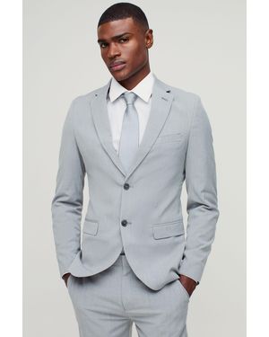 BoohooMAN Skinny Single Breasted Suit Jacket - Grey