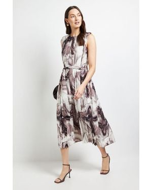 PRINCIPLES All Over Pleated Midi Dress - White