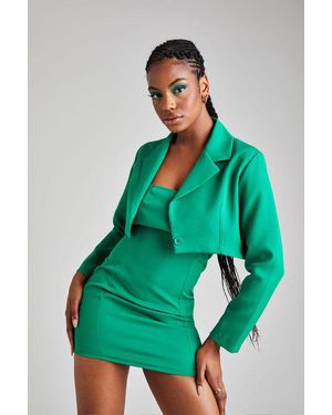 Urban Bliss Cropped Blazer - Green