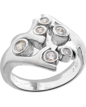 Folli Follie 3R9S170C-52 Ladies Ring Sterling - Grey