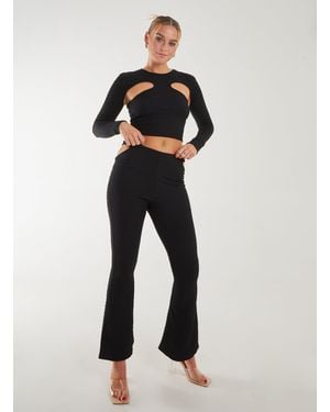 Pink Vanilla Popcorn Cut Out Flares - Blue
