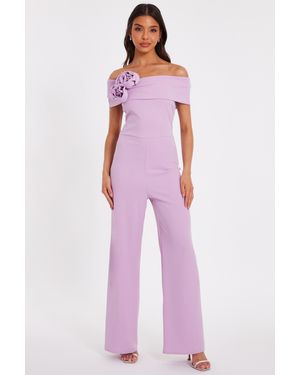 Quiz Floral Corsage Jumpsuit - Red