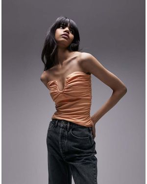 TOPSHOP Ruched Side Bandeau - Grey