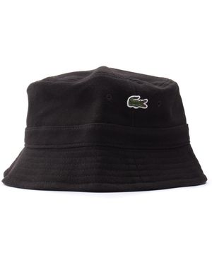 Lacoste Embroidered Bob Organic Cotton Buckle Hat - Black