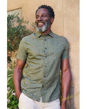 Mountain Warehouse Preston Illustration Shirt (Dark) Cotton - Green