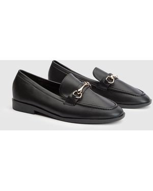 Wallis Jessie Faux Leather Metal Snaffle Loafers - Black