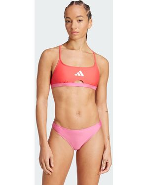 adidas Padded Colourblock X-Back Bikini - Red