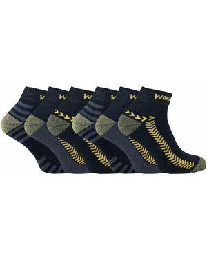 Sock Snob 6 Pairs Cotton Anti Sweat Low Cut Work Socks For Steel Toe Boots - Black